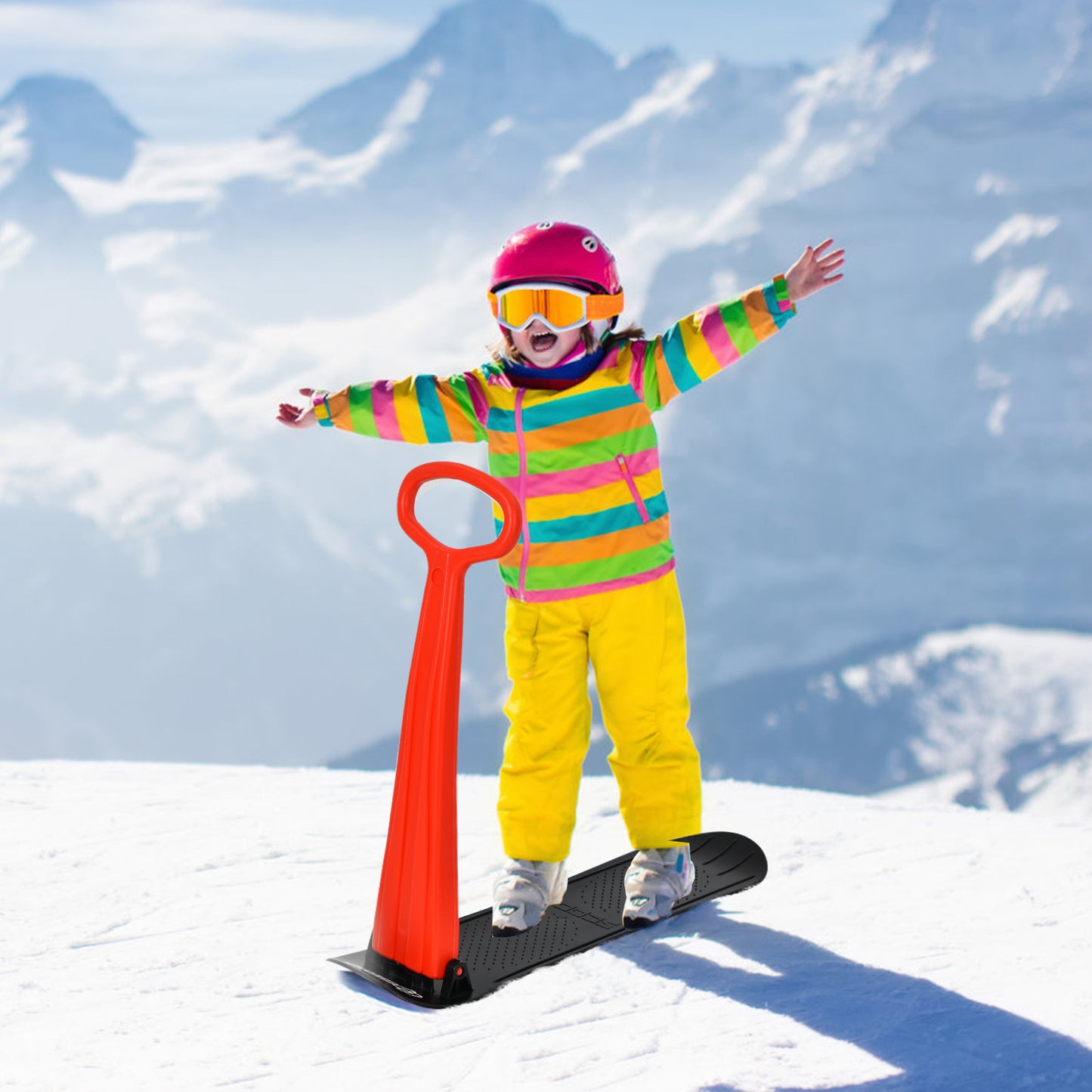 1-Rider Snow Scooter with Grip Handle-Red