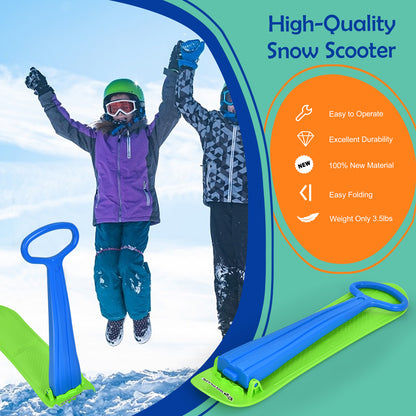 1-Rider Snow Scooter with Grip Handle-Blue