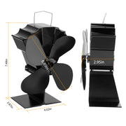 Heat Powered Stove Fan Aluminum Silent Eco Fan