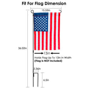 Garden Flag Stand Flagpole Weatherproof Wrought Iron Coated Yard Flag Holder