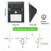 Solar Light 20 LEDs Outdoor PIR Motion Sensor Lights IP65 Waterproof