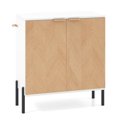 2-Door Buffet Cabinet Sideboard with Shelf and Metal Legs