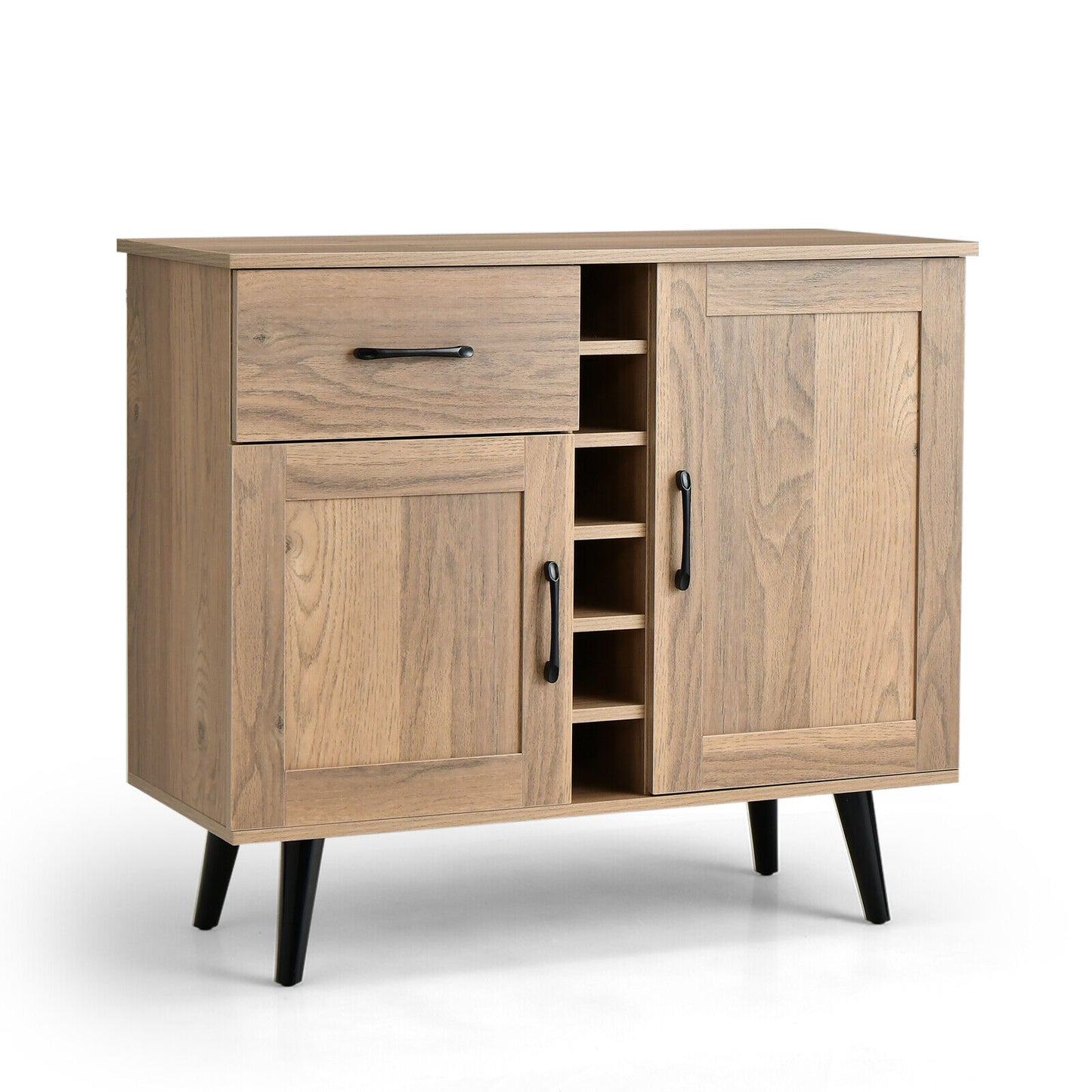 Modern Wine Bar Buffet Cabinet with 6-Bottle Wine Rack