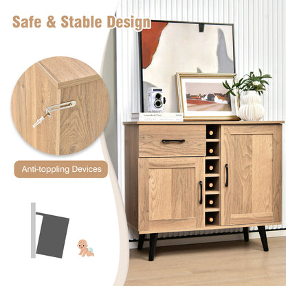 Modern Wine Bar Buffet Cabinet with 6-Bottle Wine Rack