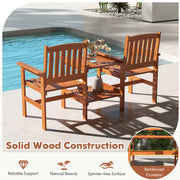 2-Seater Outdoor Patio Furniture Set with 1.57 Inch Umbrella Hole