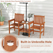 2-Seater Outdoor Patio Furniture Set with 1.57 Inch Umbrella Hole