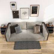 2-Drawer Nightstand with Removable Fabric Bins and Pull Handles Set of 2-Black