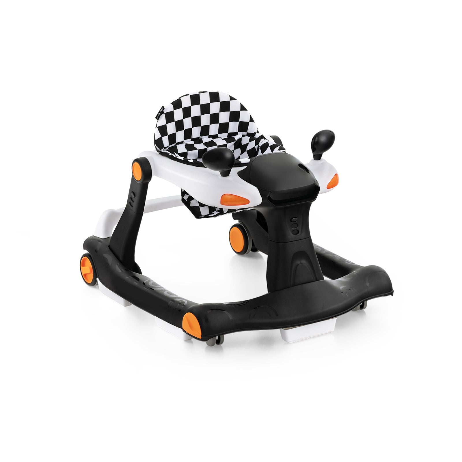 2-in-1 Foldable Activity Push Walker with Adjustable Height-Black - Black