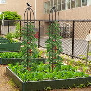 2-Pack Garden Obelisk Trellis for Climbing Plants-Black