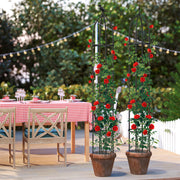 2-Pack Garden Obelisk Trellis for Climbing Plants-Black