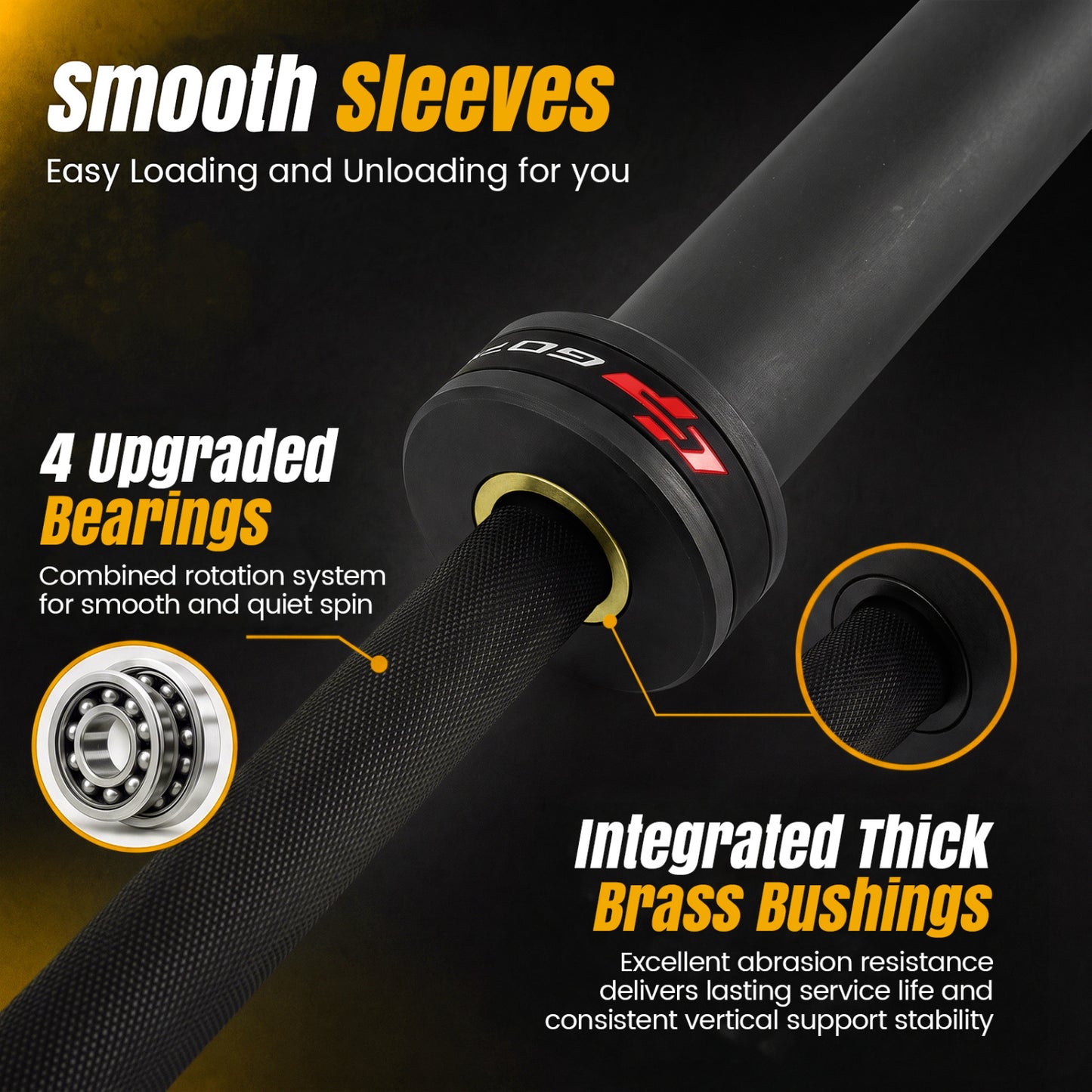 7ft Olympic Barbell 2000 lbs Capacity for Weightlifting