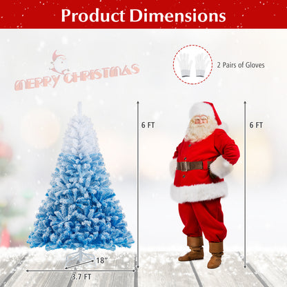 2025 New Artificial Christmas Tree with 456 Branch Tips and Folding Metal Stand-6FT
