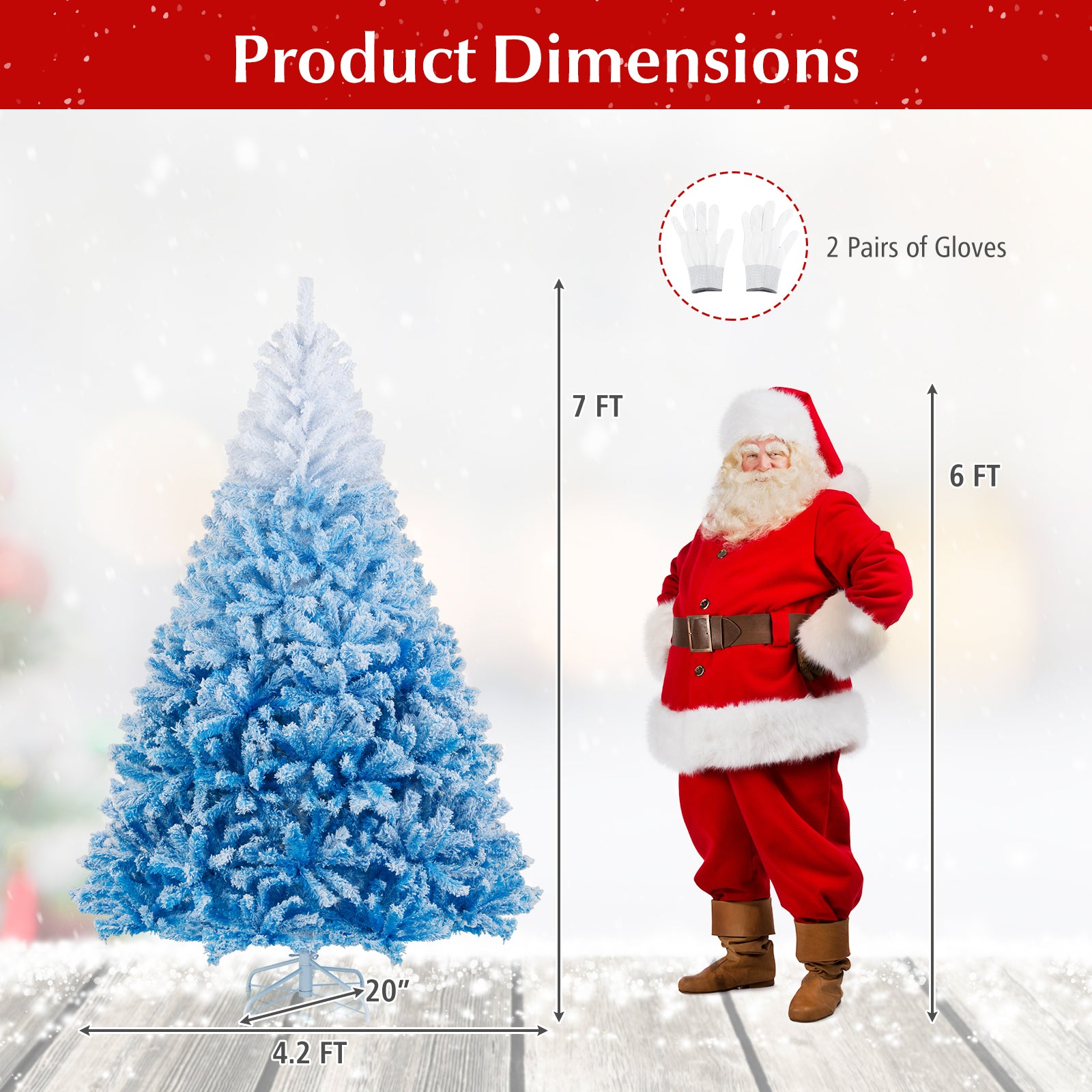 2025 New Artificial Christmas Tree with 456 Branch Tips and Folding Metal Stand-7FT