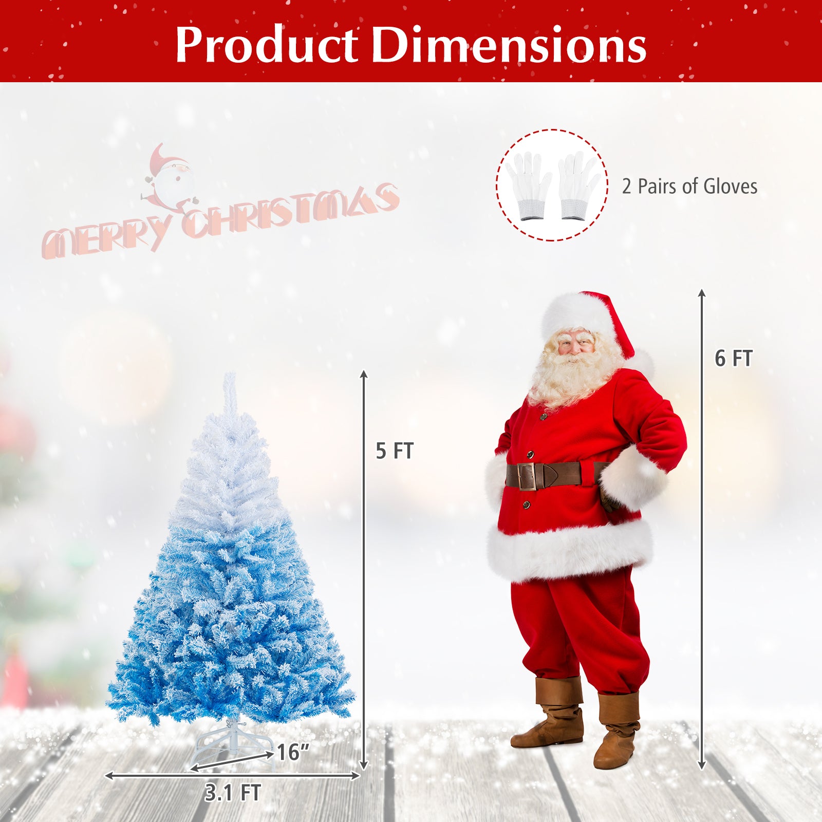 2025 New Artificial Christmas Tree with 456 Branch Tips and Folding Metal Stand-5FT