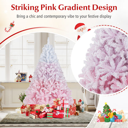 2025 New Artificial Christmas Tree with Folding Metal Stand and 456 Branch Tips-6FT