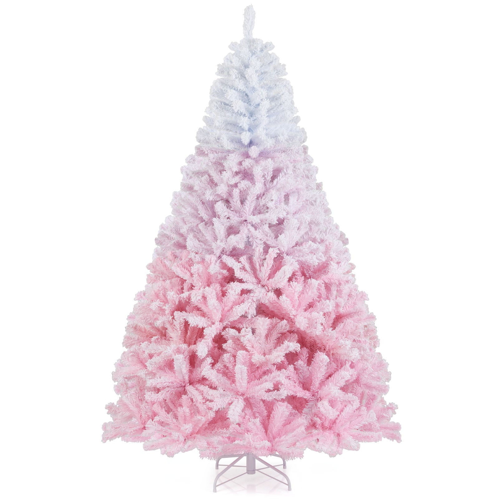 2025 New Artificial Christmas Tree with Folding Metal Stand and 456 Branch Tips-7FT