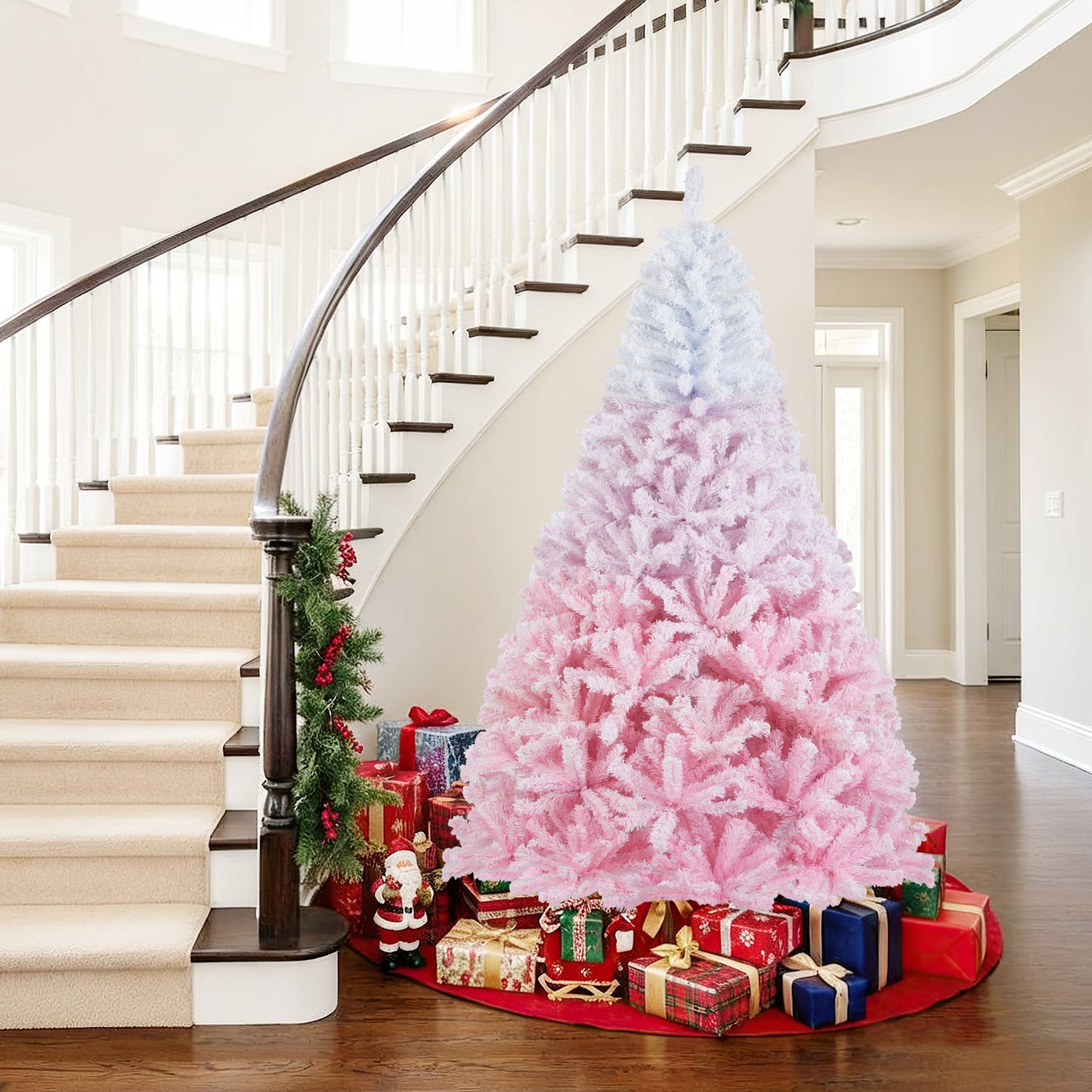 2025 New Artificial Christmas Tree with Folding Metal Stand and 456 Branch Tips-7FT