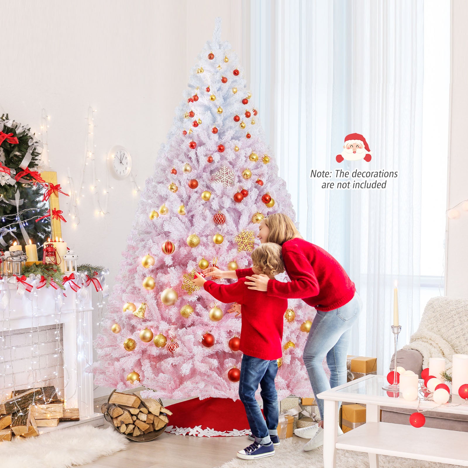 2025 New Artificial Christmas Tree with Folding Metal Stand and 456 Branch Tips-8 FT