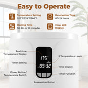 20L Hot Towel Warmer Bucket with 30/60/90 Min Heating Time-White