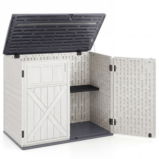 20 Cu.Ft Horizontal Resin Storage Shed with Adjustable Shelf