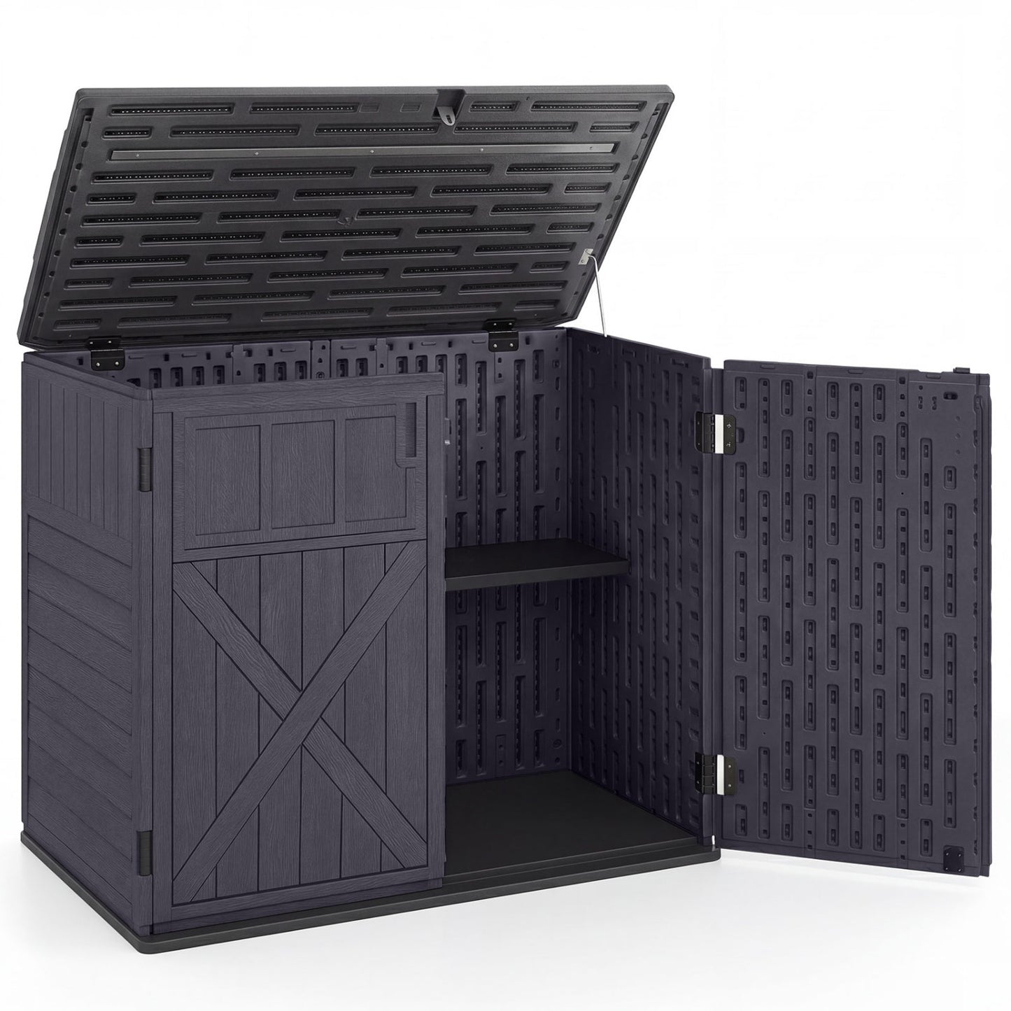 20 Cu.Ft Horizontal Resin Storage Shed with Adjustable Shelf