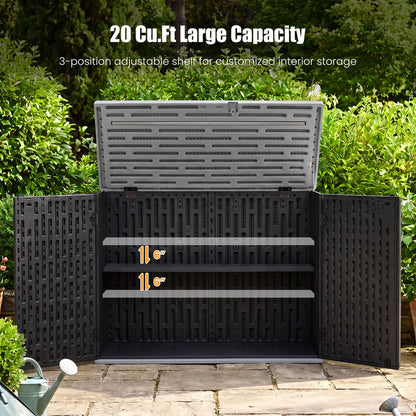 20 Cu.Ft Horizontal Resin Storage Shed with Adjustable Shelf