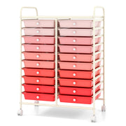 20 Drawers Rolling Storage Cart Studio Organizer-Gradient Pink