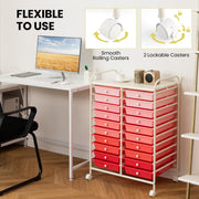 20 Drawers Rolling Storage Cart Studio Organizer-Gradient Pink