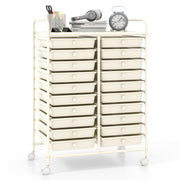 20 Drawers Rolling Storage Cart Studio Organizer-Beige