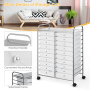 20 Drawers Storage Rolling Cart Studio Organizer-Transparent