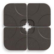 20 Inch Patio Offset Water Filled Plate Umbrella Base Sand-Coffee