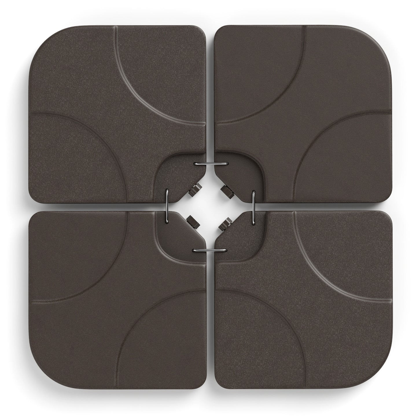 20 Inch Patio Offset Water Filled Plate Umbrella Base Sand-Black - Coffee