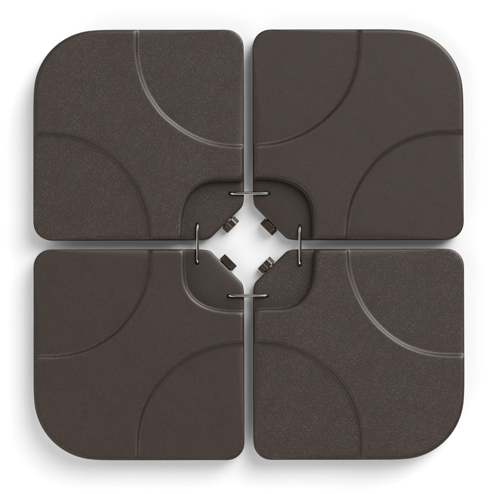 20 Inch Patio Offset Water Filled Plate Umbrella Base Sand-Black - Coffee