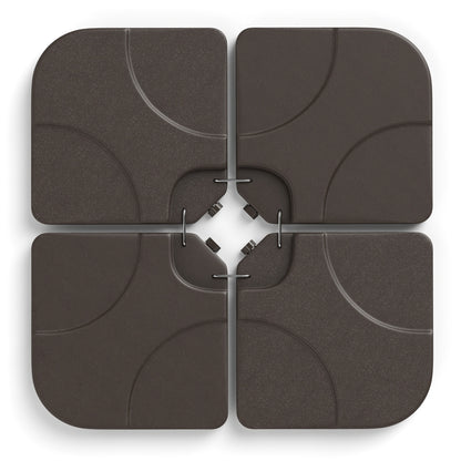 20 Inch Patio Offset Water Filled Plate Umbrella Base Sand-Black - Coffee