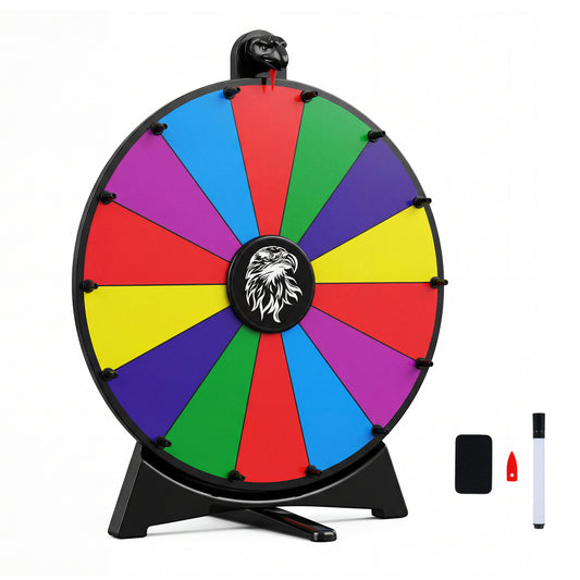 20 Inches 14 Slots Spin Wheel with Blackboard Marker for Prizes
