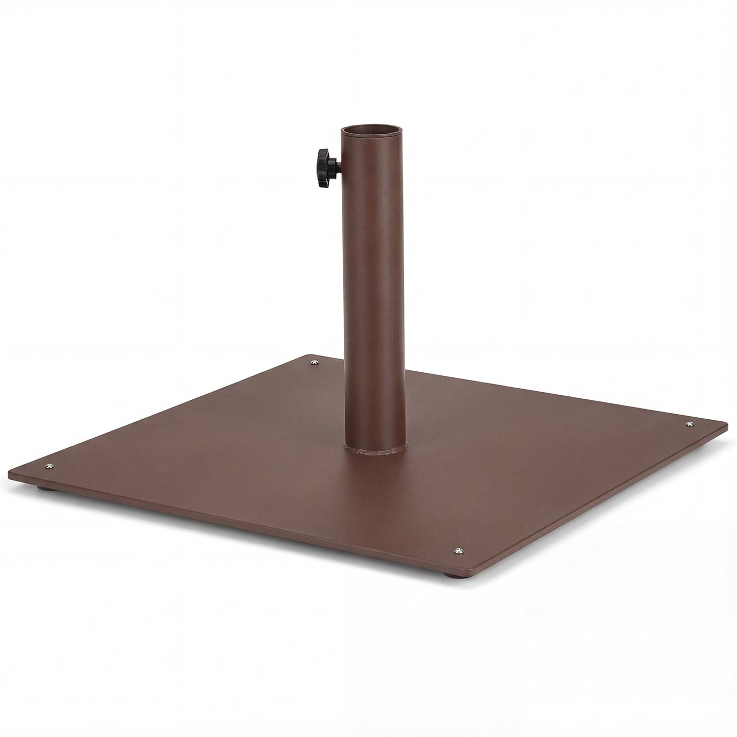 20 Inches Patio Umbrella Base with 4 Adjustable Footpads - Brown