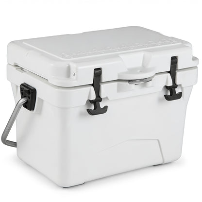 20 Quart Portable Hard Cooler with Built-in Ruler and Bottle-White