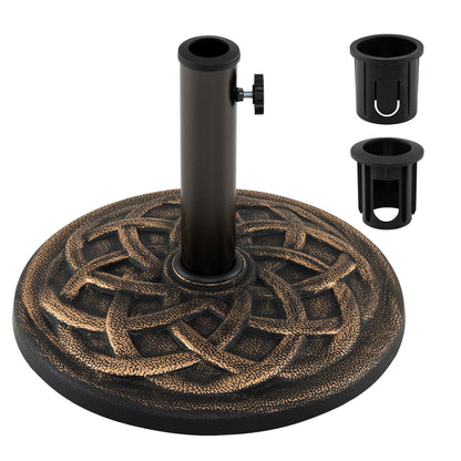 Patio Umbrella Base 20 lbs Round with Dual Pole Adapters