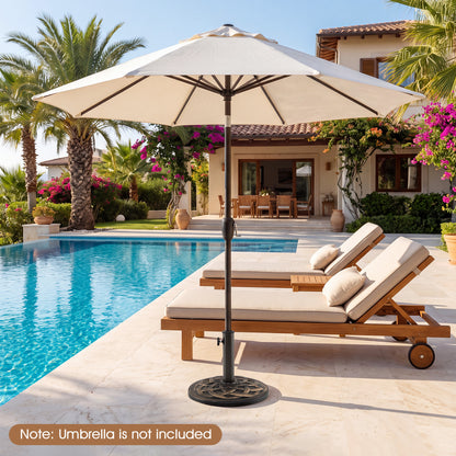 Patio Umbrella Base 20 lbs Round with Dual Pole Adapters