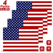 4 Pcs 3 x 5 Ft American US Flags