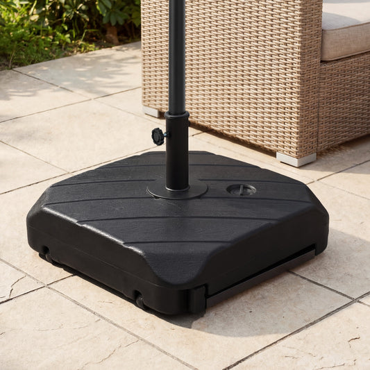 211 LBS Fillable Patio Umbrella Base with Wheels and Telescopic Pull Rod