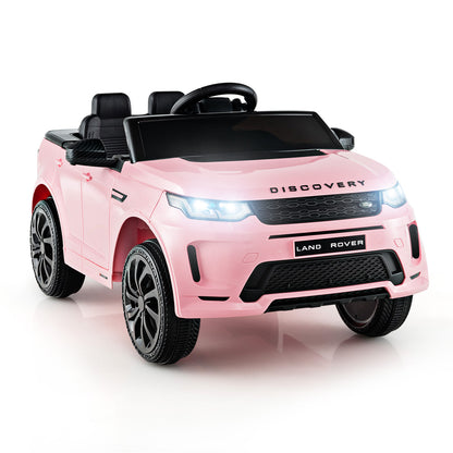 12V Kids Ride On Car with Remote Control Lockable Doors Slow Start System and LED Lights-Black - Pink