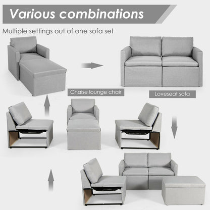 Convertible L-Shaped Sectional Sofa Couch with Reversible Chaise