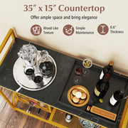 21 Bottle Wine Rack Freestanding Floor Wine Bottle Organizer with Glass Holder-Golden