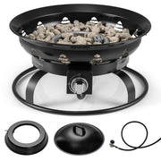 21 Inch Diameter Propane Gas Fire Pit Patio Portable Fire Bowl-Black