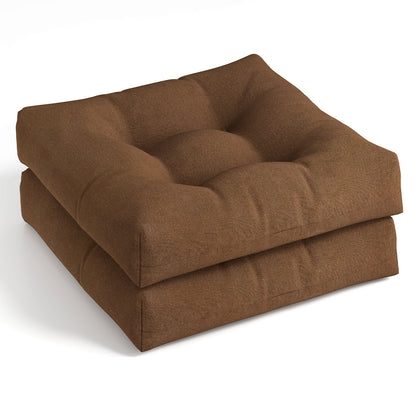 21 Inch x 21 Inch Patio Chair Seat Cushion Pads for Indoor and Outdoor-Orange - Coffee