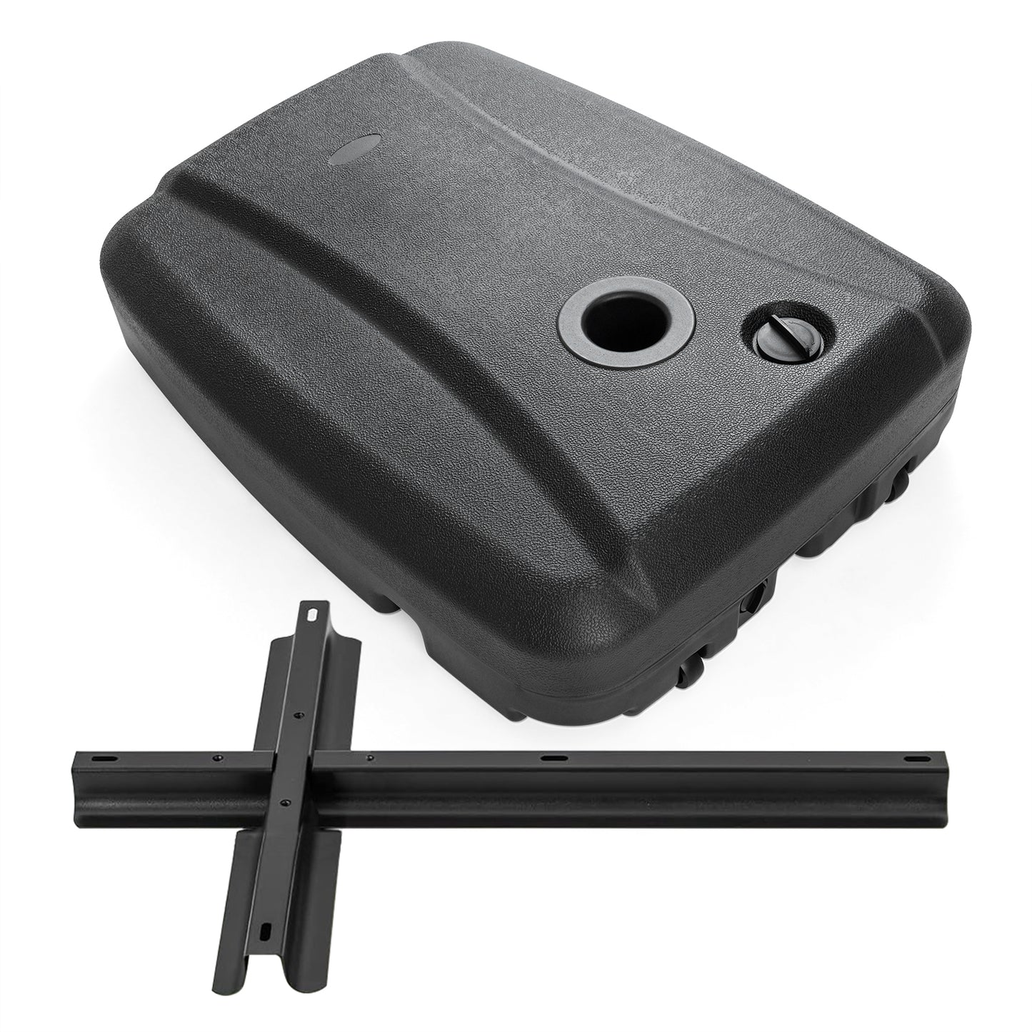 220 LBS Cantilever Patio Umbrella Base Stand with¬†Wheels Fillable offset Umbrella Stand-Black
