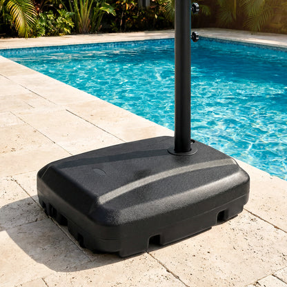 220 LBS Cantilever Patio Umbrella Base Stand with¬†Wheels Fillable offset Umbrella Stand-Black