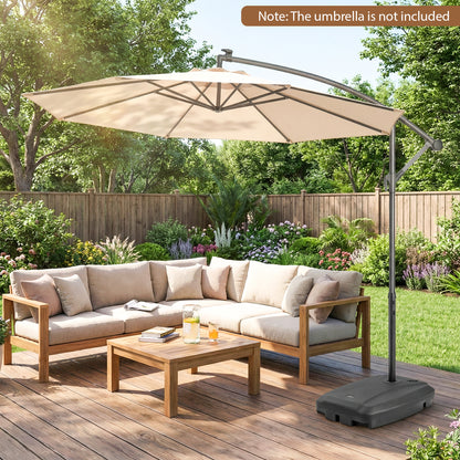 220 LBS Cantilever Patio Umbrella Base Stand with¬†Wheels Fillable offset Umbrella Stand-Black