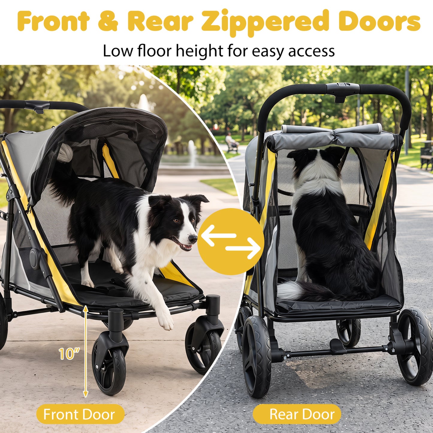 Heavy Duty Dog Stroller for Large Dogs - 220 LBS Capacity